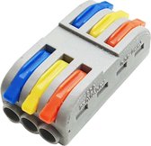 Snelle kabelconnector - 3-weg draadsplitter - aansluitblok Compacte bedradingsblokken - 2 stuks