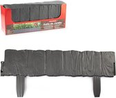10x morceaux de bordure d'herbe flexible / bordure de jardin / clôtures de bordure parties de 57,5 cm gris foncé - 24 cm de haut, y compris les épingles
