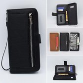 H.K. boekhoesje/bookcase zwart met rits + portemonnee  geschikt voor Samsung Galaxy A72