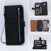 H.K. boekhoesje/bookcase zwart met rits + portemonnee  geschikt voor Samsung Galaxy S21 PLUS