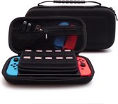 By Qubix Geschikt voor Nintendo switch case - Kunststof – Hoes - Cover - Tas - Zwart - Plek voor 19 games