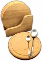 Set van 4 houten snijplanken op standaard | 20cm