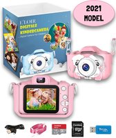 E'loir Digitale Kindercamera inclusief Micro SD Kaart 16GB en Adapter - Compact Fototoestel voor Kinderen - 1080p HD - Vlog Camera - Roze