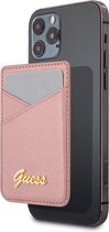 Guess Wallet Cardslot compatible met Apple magneten - 2 Cards - Saffiano PU - Roze