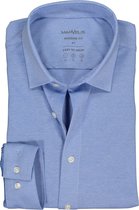 MARVELIS jersey modern fit overhemd - lichtblauw tricot - Strijkvriendelijk - Boordmaat: 40