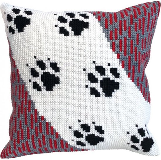 Kussen borduurpakket Wolf traces - Collection d'Art