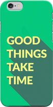 Apple iPhone 6/6S Telefoonhoesje - Premium Hardcase Hoesje - Dun en stevig plastic - Met Quote - Good Things - Groen