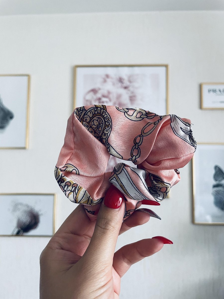 Scrunchie met print | roze