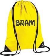 Premium zwemzak kleur Yellow  met naam geborduurd | 27 verschillende kleuren | gepersonaliseerd | Bagbase