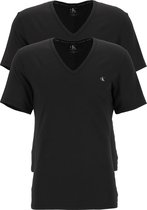 Calvin Klein CK ONE cotton V- neck T-shirts (2-pack) - heren T-shirts V-hals - zwart -  Maat: L