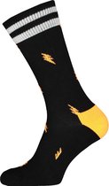 Happy Socks Small Flash Crew Sock - unisex sokken - zwart met bliksem - Unisex - Maat: 36-40