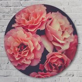 Muurcirkel ⌀ 100 cm - Stilleven rozen - Aluminium Dibond - Bloemen en Planten - Rond Schilderij - Wandcirkel - Wanddecoratie