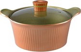 Florina Forest kookpan van gegoten aluminium 4L - 24cm - alle warmtebronnen - 3-laags coating - PFOA vrij - Scandinavisch design - koper / groen