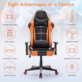 Gaming Stoel - Bureaustoel - Ergonomische Gaming Chair - Hoogte Verstelbaar - Oranje/Zwart