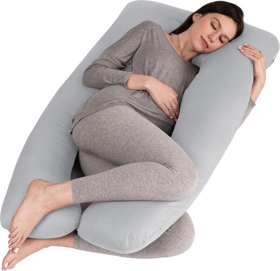 Product: LitolloÂ® Zwangerschapskussen XXL - Voedingskussen - Lichaamskussen - Body pillow - 280cm - Afneembare hoes - Grijs, van het merk Litollo