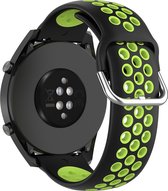 YONO Sport Air Smartwatch Bandje 20mm - geschikt voor Samsung Galaxy Watch 6 / 5 / Pro / 4 / 3 / Active 2 - Polar Ignite / Unite – Huawei - Zwart / Groen