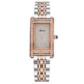 Longbo - Meibin - Dames Horloge - Rosé/Zilver/Rosé/Zilver - Glitter - 21*36mm (Productvideo)