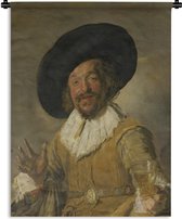 Wandkleed - Wanddoek - Een schutter die een berkenmeier vasthoudt - Frans Hals - 90x120 cm - Wandtapijt