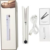 CKeyin draadloze Stijltang Krultang 2 in 1 - Oplaadbare Stijltang - Draagbare USB stijltang -Wit