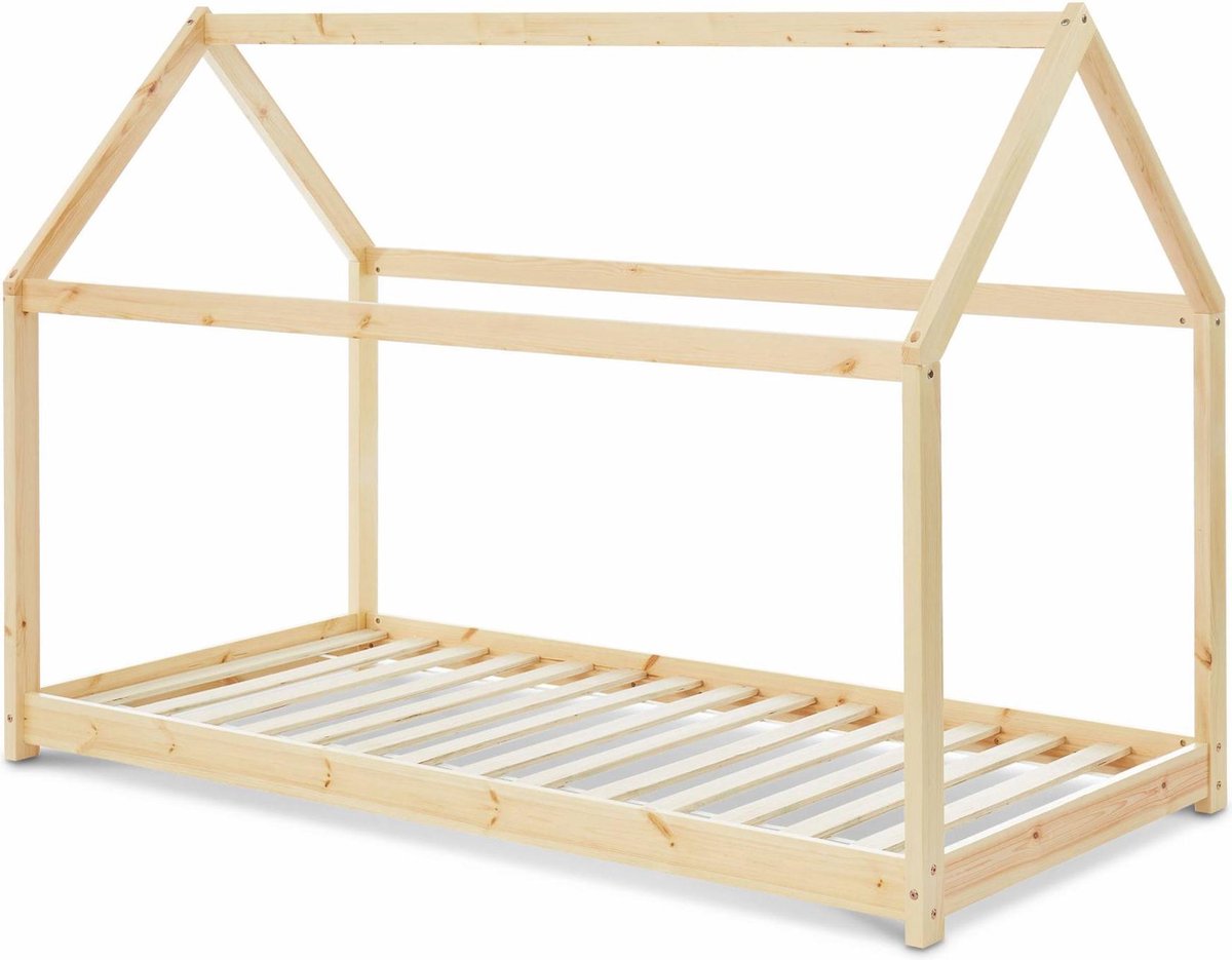 Alice's Garden Kinderbed huis TOBIAS - Bedbodem inbegrepen - 90x190cm - Naturel