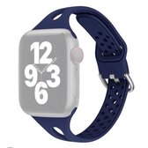 Siliconen vervangende horlogebanden voor Apple Watch Series 6 & SE & 5 & 4 44 mm / 3 & 2 & 1 42 mm (middernachtblauw)