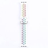 Metalen gesp siliconen vervangende horlogeband voor Apple Watch Series 6 & SE & 5 & 4 44 mm / 3 & 2 & 1 42 mm (wit + kleurrijk)