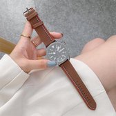 22mm Voor Samsung / Huawei Smart Watch Universele Drie Lijnen Canvas Vervangende Band Horlogeband (Bruin)