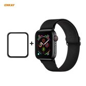 Voor Apple Watch Series 6/5/4 / SE 40 mm Hat-Prince ENKAY 2 in 1 verstelbare flexibele polyester polshorloge band + volledig scherm volledige lijm PMMA gebogen HD-schermbeschermer (zwart)