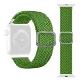 Gesp gevlochten elastische band horlogeband voor Apple Watch Series 6 & SE & 5 & 4 40 mm / 3 & 2 & 1 38 mm (helder groen)