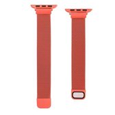 Kleine taille Dual Section Milan vervangende horlogeband voor Apple Watch Series 6 & SE & 5 & 4 40 mm / 3 & 2 & 1 38 mm (oranje)