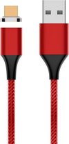 M11 3A USB naar micro-USB nylon gevlochten magnetische datakabel, kabellengte: 1m (rood)