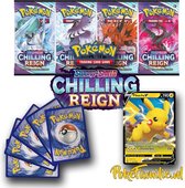 Pokémon Kaarten - Sword & Shield Chilling Reign Booster Pakket - 4x Boosters Packs & 25x random Pokémon kaarten