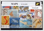 Landkaarten – Luxe postzegel pakket (A6 formaat) : collectie van 25 verschillende postzegels van landkaarten – kan als ansichtkaart in een A6 envelop - authentiek cadeau - kado - g