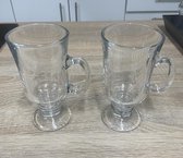 Luxe - Irish Coffee - Coffee glasses - irish glasses on foot with handle - Set of 2 - 240 ml