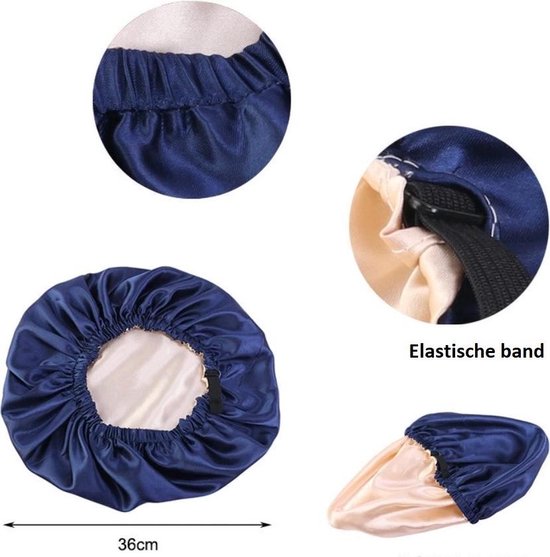 2 PCS Bonnet Satin Cheveux Nuit Soie Élastique Réutilisable Pour