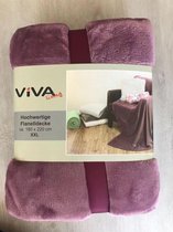 Woondeken XXL zacht fleece - Roze 180x220 cm