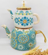 EMAILLE THEEPOT SET