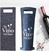 Cadeautas Wijnfles | Vilt | Cadeauverpakking wijn | In Vino Veritas