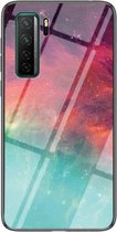 Voor Huawei nova 7 SE Sterrenhemelpatroon Gehard Glas + TPU Schokbestendig Beschermhoes (Kleurrijke Sterrenhemel)