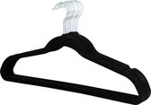 Aspire Goods Fluwelen Velvet Kledinghangers – Kunststof Kledinghangers – Anti Slip – Inkepingen, Stropdas en Broekenlat – 5 Kg – 40 Stuks - Zwart
