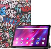 Tablet hoes geschikt voor Lenovo Tab K10 (10.3 Inch) - Tri-Fold Book Case - Graffiti