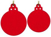 Daff - Vilten kerstdecoratie - Rood - 60 stuks