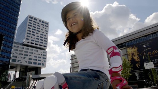 Nijdam Rolschaatsen Verstelbaar - Feather Drops - Roze - Maat 29-32
