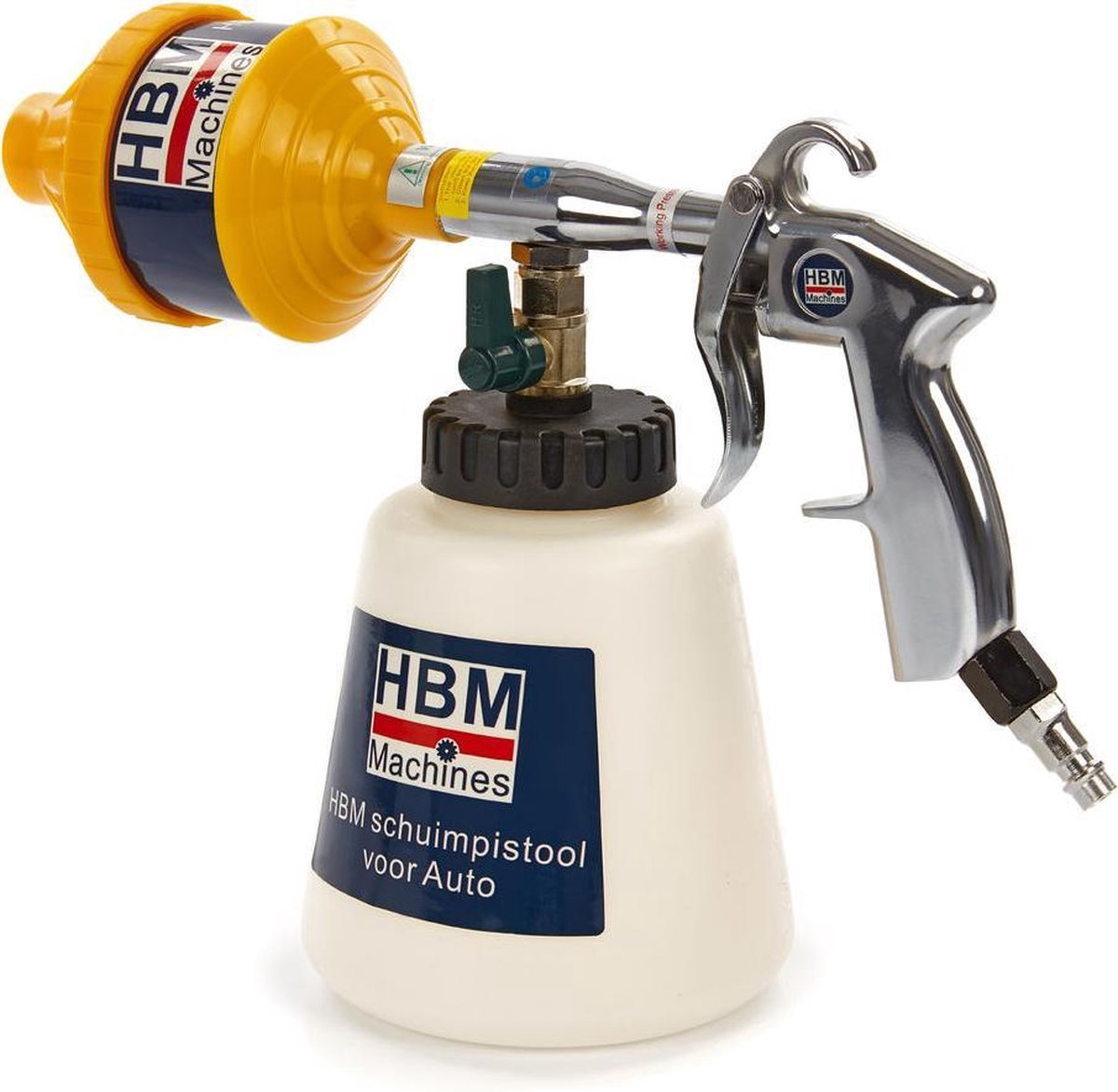 Snow Foam schuimpistool, autowassen, schuimsproeier, autoschuimlans, perslucht, reinigingspistool, hogedrukwaterpistolen voor auto's en motorfietsen, 5 niveaus van waterdruk, 1 liter schuimstoffles