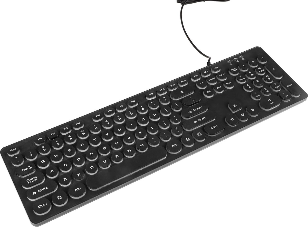 Q-Link toetsenbord – bedraad – querty numpad – 44.5 x 12.5 x 2 cm – zwart