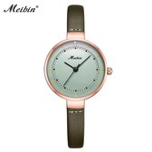 Longbo - Meibin - Dames Horloge - Groen/Rosé - 28mm