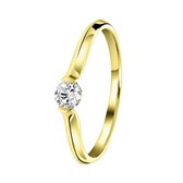 14 karaat geelgouden ring lab grown diamant 0,20ct