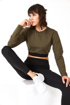 cúpla Women's Activewear Crop Sweatshirt Sportswear for Training Gym Running Yoga with Elastic Band
