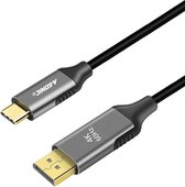 A-KONIC© Usb C Naar Displayport Kabel 60Hz – 1.8 meter Mini DP Adapter – Geschikt voor Apple Macbook Pro/Air, Chromebook, IMAC, Dell XPS – Spacegrey