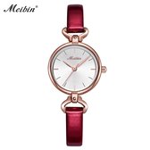 Longbo - Meibin - Dames Horloge - Rood/Rosé/Zilver - 27mm (Productvideo_